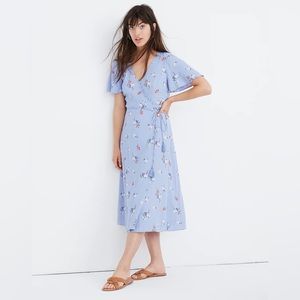Button-Wrap Midi Dress in Aloha Floral